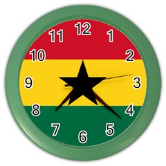 Flag Of Ghana Color Wall Clocks by abbeyz71