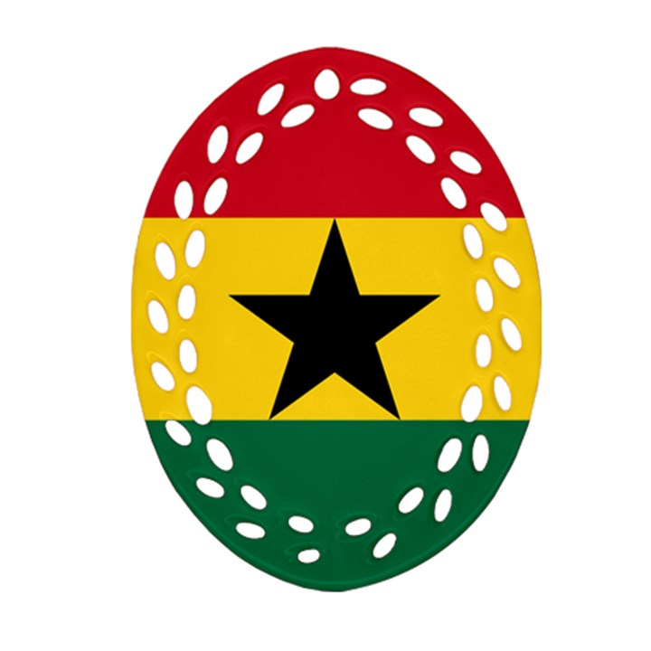 Flag of Ghana Ornament (Oval Filigree)