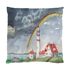 Watercolour Lighthouse Rainbow Standard Cushion Case (one Side) by Amaryn4rt