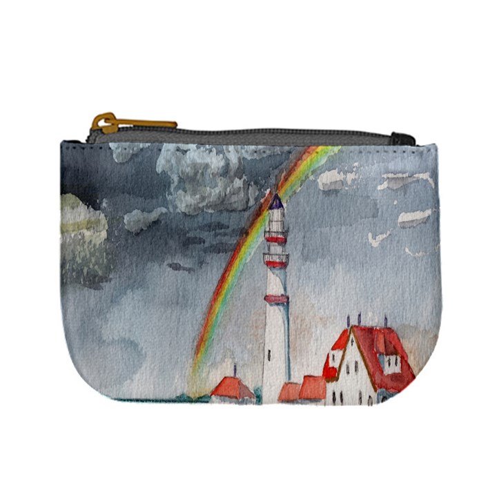 Watercolour Lighthouse Rainbow Mini Coin Purses