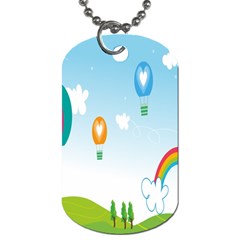 Landscape Sky Rainbow Garden Dog Tag (one Side) by Amaryn4rt