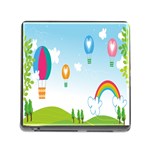 Landscape Sky Rainbow Garden Memory Card Reader (Square) Front