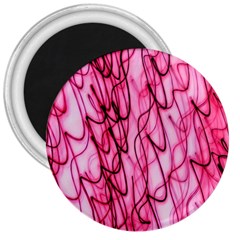 An Unusual Background Photo Of Black Swirls On Pink And Magenta 3  Magnets by Amaryn4rt