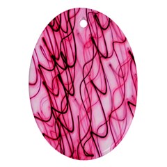 An Unusual Background Photo Of Black Swirls On Pink And Magenta Ornament (oval) by Amaryn4rt