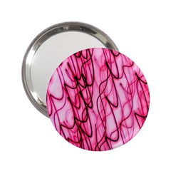 An Unusual Background Photo Of Black Swirls On Pink And Magenta 2 25  Handbag Mirrors by Amaryn4rt