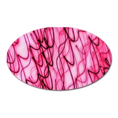 An Unusual Background Photo Of Black Swirls On Pink And Magenta Oval Magnet by Amaryn4rt