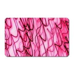 An Unusual Background Photo Of Black Swirls On Pink And Magenta Magnet (rectangular) by Amaryn4rt