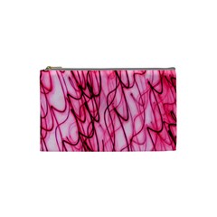 An Unusual Background Photo Of Black Swirls On Pink And Magenta Cosmetic Bag (small)  by Amaryn4rt