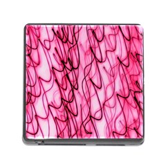 An Unusual Background Photo Of Black Swirls On Pink And Magenta Memory Card Reader (square)