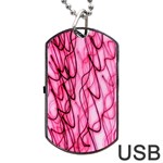 An Unusual Background Photo Of Black Swirls On Pink And Magenta Dog Tag USB Flash (One Side) Front