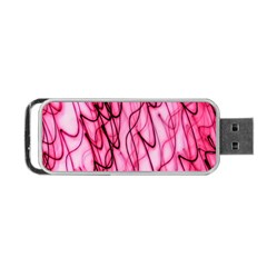 An Unusual Background Photo Of Black Swirls On Pink And Magenta Portable Usb Flash (one Side) by Amaryn4rt