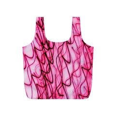 An Unusual Background Photo Of Black Swirls On Pink And Magenta Full Print Recycle Bags (s)  by Amaryn4rt