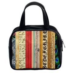 Digitally Created Collage Pattern Made Up Of Patterned Stripes Classic Handbags (2 Sides)