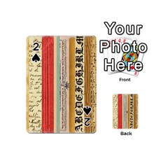 Digitally Created Collage Pattern Made Up Of Patterned Stripes Playing Cards 54 (mini)  by Amaryn4rt