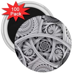 Fractal Wallpaper Black N White Chaos 3  Magnets (100 Pack) by Amaryn4rt