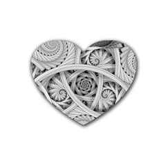 Fractal Wallpaper Black N White Chaos Heart Coaster (4 pack) 