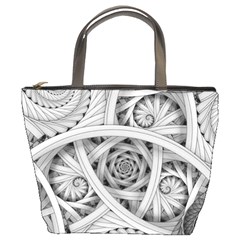 Fractal Wallpaper Black N White Chaos Bucket Bags