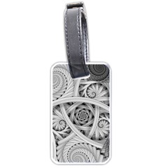 Fractal Wallpaper Black N White Chaos Luggage Tags (One Side) 