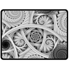 Fractal Wallpaper Black N White Chaos Double Sided Fleece Blanket (Large) 