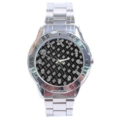 Abstract Of Metal Plate With Lines Stainless Steel Analogue Watch by Amaryn4rt