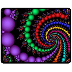 Fractal Background With High Quality Spiral Of Balls On Black Fleece Blanket (medium) 