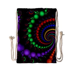 Fractal Background With High Quality Spiral Of Balls On Black Drawstring Bag (small) by Amaryn4rt