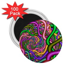 Fractal Background With Tangled Color Hoses 2 25  Magnets (100 Pack)  by Amaryn4rt