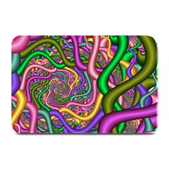 Fractal Background With Tangled Color Hoses Plate Mats by Amaryn4rt