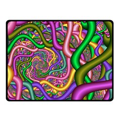 Fractal Background With Tangled Color Hoses Fleece Blanket (small) by Amaryn4rt
