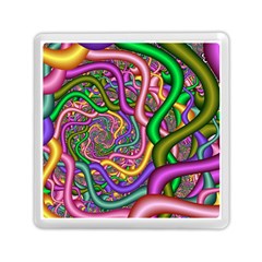 Fractal Background With Tangled Color Hoses Memory Card Reader (square) 