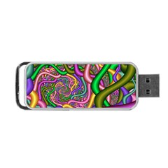 Fractal Background With Tangled Color Hoses Portable Usb Flash (two Sides) by Amaryn4rt