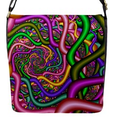 Fractal Background With Tangled Color Hoses Flap Messenger Bag (s) by Amaryn4rt