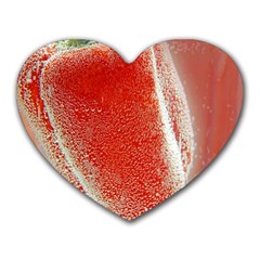 Red Pepper And Bubbles Heart Mousepads