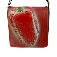 Red Pepper And Bubbles Flap Messenger Bag (l)  by Amaryn4rt