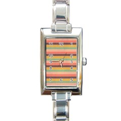 Abstract Vintage Lines Background Pattern Rectangle Italian Charm Watch by Amaryn4rt