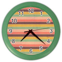 Abstract Vintage Lines Background Pattern Color Wall Clocks by Amaryn4rt