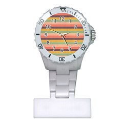 Abstract Vintage Lines Background Pattern Plastic Nurses Watch