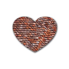 Roof Tiles On A Country House Rubber Coaster (heart)  by Amaryn4rt