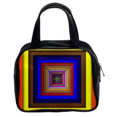 Square Abstract Geometric Art Classic Handbags (2 Sides) by Amaryn4rt