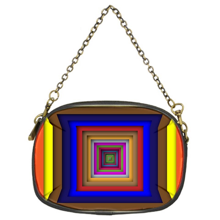 Square Abstract Geometric Art Chain Purses (One Side) 