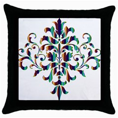 Damask Decorative Ornamental Throw Pillow Case (black) by Amaryn4rt