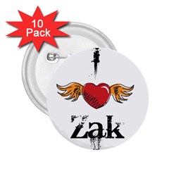 I Heart Zak 2 25  Buttons (10 Pack) 