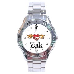 I Heart Zak Stainless Steel Analogue Watch by badwolf1988store