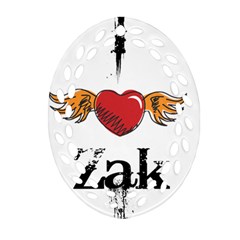 I Heart Zak Ornament (oval Filigree)