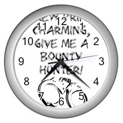 Give Me A Bounty Hunter! Wall Clocks (silver)  by badwolf1988store