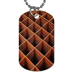 Metal Grid Framework Creates An Abstract Dog Tag (two Sides) by Amaryn4rt