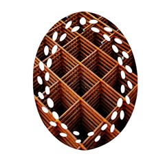 Metal Grid Framework Creates An Abstract Ornament (oval Filigree) by Amaryn4rt