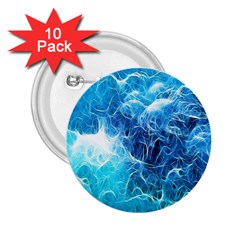 Fractal Occean Waves Artistic Background 2.25  Buttons (10 pack) 