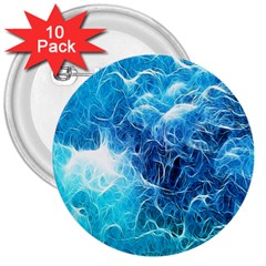 Fractal Occean Waves Artistic Background 3  Buttons (10 pack) 