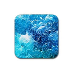 Fractal Occean Waves Artistic Background Rubber Coaster (Square) 